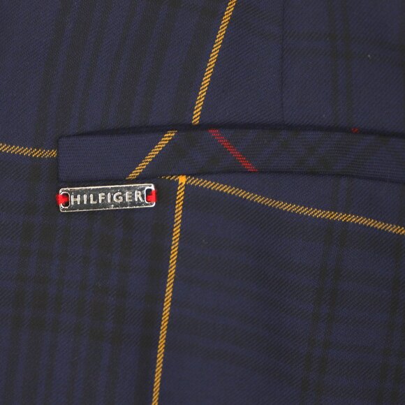 NWT TOMMY HILFIGER Radcliffe Pant Windowpant Plaid Ankle Slim Leg Navy Size 14 - Picture 10 of 12